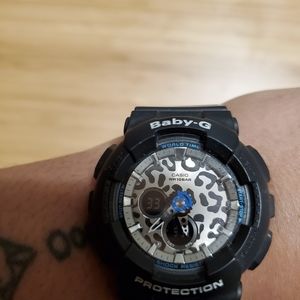 Baby g shock watch. Black. Leopard